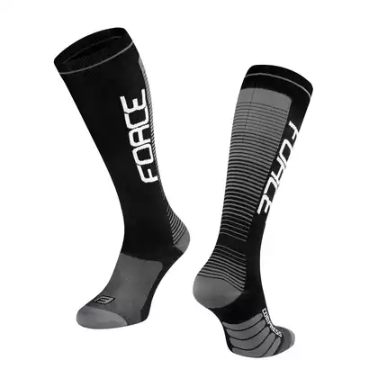 FORCE kompresní ponožky COMPRESS, černé a šedé 9011905
