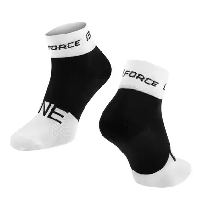 FORCE cyklistické ponožky ONE, bílé a černé 900860