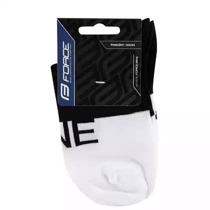 FORCE cyklistické ponožky ONE, bílé a černé 900860