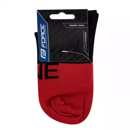 FORCE cyklistické ponožky ONE, červené a černé 900866