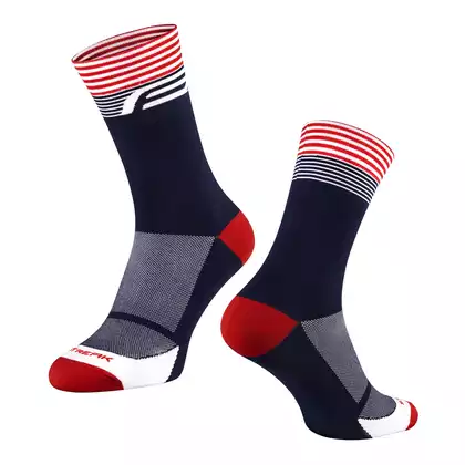FORCE cyklistické ponožky STREAK, modro-červená 9009125