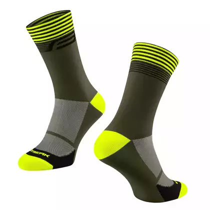 FORCE cyklistické ponožky STREAK, zelená-fluo 9009127