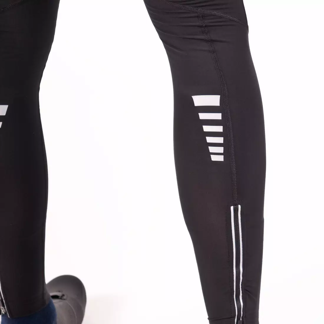 KAYMAQ DKBT-2022 zateplené cyklistické kalhoty, gelová vložka, šle, černá