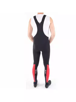 KAYMAQ DKBT-2022 zateplené cyklistické kalhoty, gelová vložka, šle, černá a červená