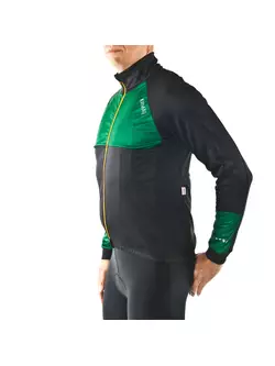 KAYMAQ JWS-002 Pánská zimní cyklistická bunda, softshell,  černo-zelený