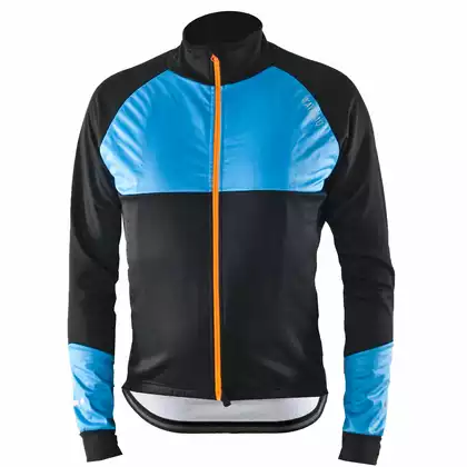 KAYMAQ JWS-002 Pánská zimní cyklistická bunda, softshell, černý-modrý