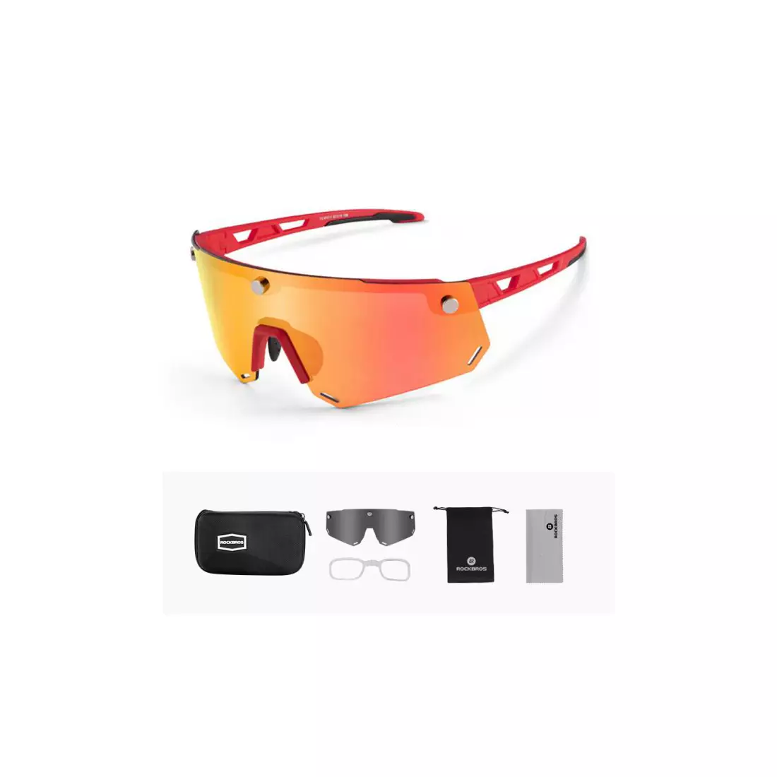 Rockbros SP213RB cyklistické / sportovní brýle s polarizací červená 