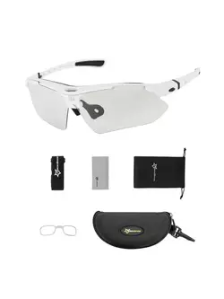 Rockbros sportovní brýle s fotochromatickou + korekční vložkou Bílý 10142