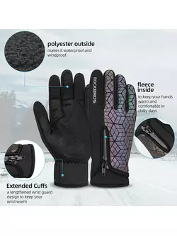 Rockbros zimní cyklistické rukavice softshell, cameleon 16140778007