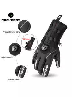 Rockbros zimní cyklistické rukavice softshell s úpravou, černá S212BK