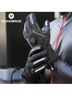 Rockbros zimní cyklistické rukavice softshell s úpravou, černá S212BK