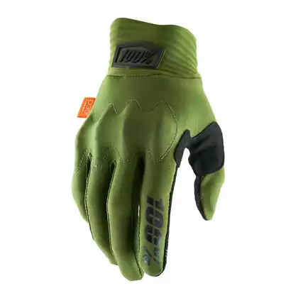 100% COGNITO Cyklistické rukavice, zelená
