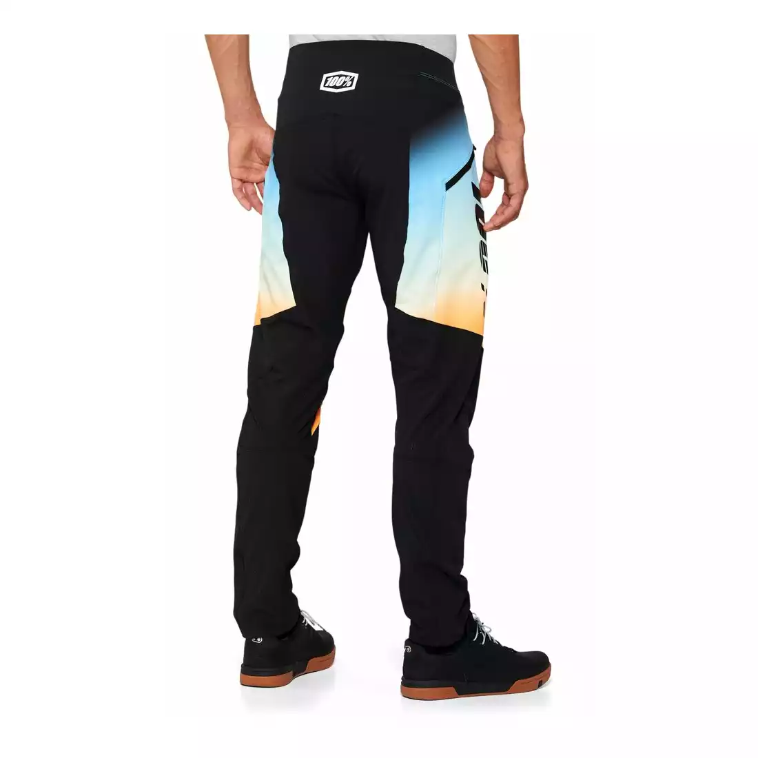 100% R-CORE X  Pánské cyklistické kalhoty Limited Edition, černá a oranžová