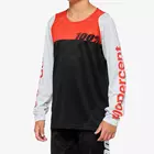100% R-CORE Youth juniorský cyklistický dres s dlouhým rukávem, black racer red 