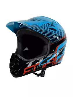 FORCE cyklistická helma TIGER downhill, modro-černo-červená 902106