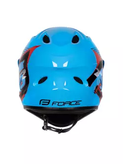 FORCE cyklistická helma TIGER downhill, modro-černo-červená 902106