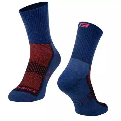 FORCE sportovní ponožky střední tloušťky POLAR, modro-červená 9009166
