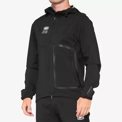100% HYDROMATIC Jacket Black pánská cyklistická bunda do deště, černá