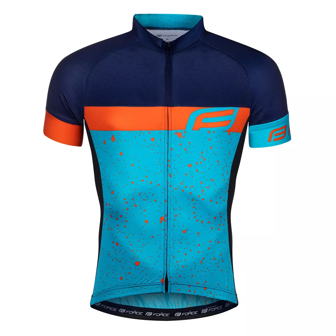 FORCE pánské cyklistické tričko SPRAY blue-orange 9001272