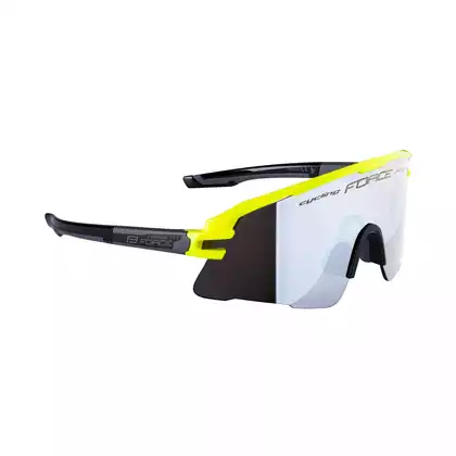 FORCE sportovní brýle AMBIENT (black mirror lens S3) fluo/grey 910933