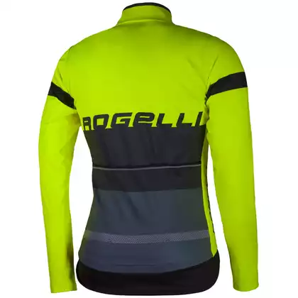 Rogelli HYDRO voděodolný pánský cyklistický dres s dlouhým rukávem, fluor-žlutý
