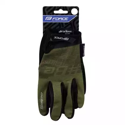 FORCE MTB SWIPE Cyklistické rukavice MTB, zelený/army 