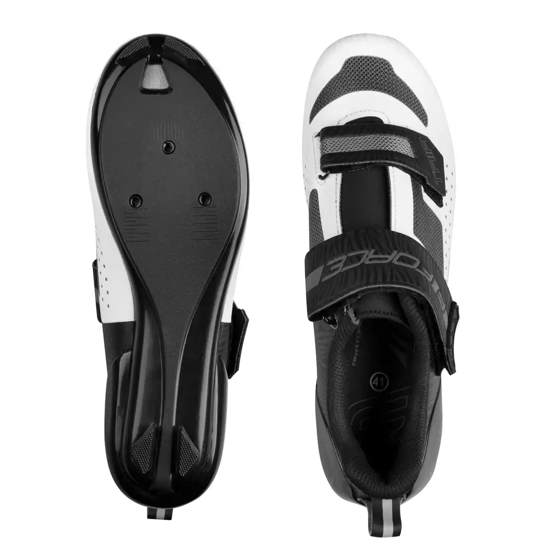 FORCE TRIA Triatlonové cyklistické boty, černé a bílé