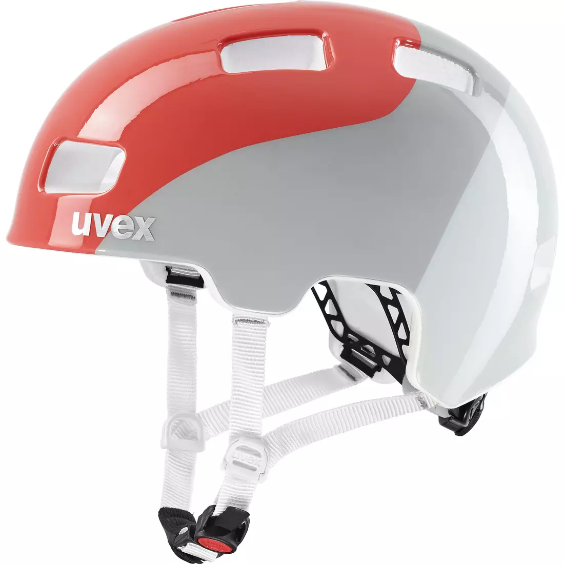 UVEX HLMT 4 Dětská cyklistická přilba, bílá a červená
