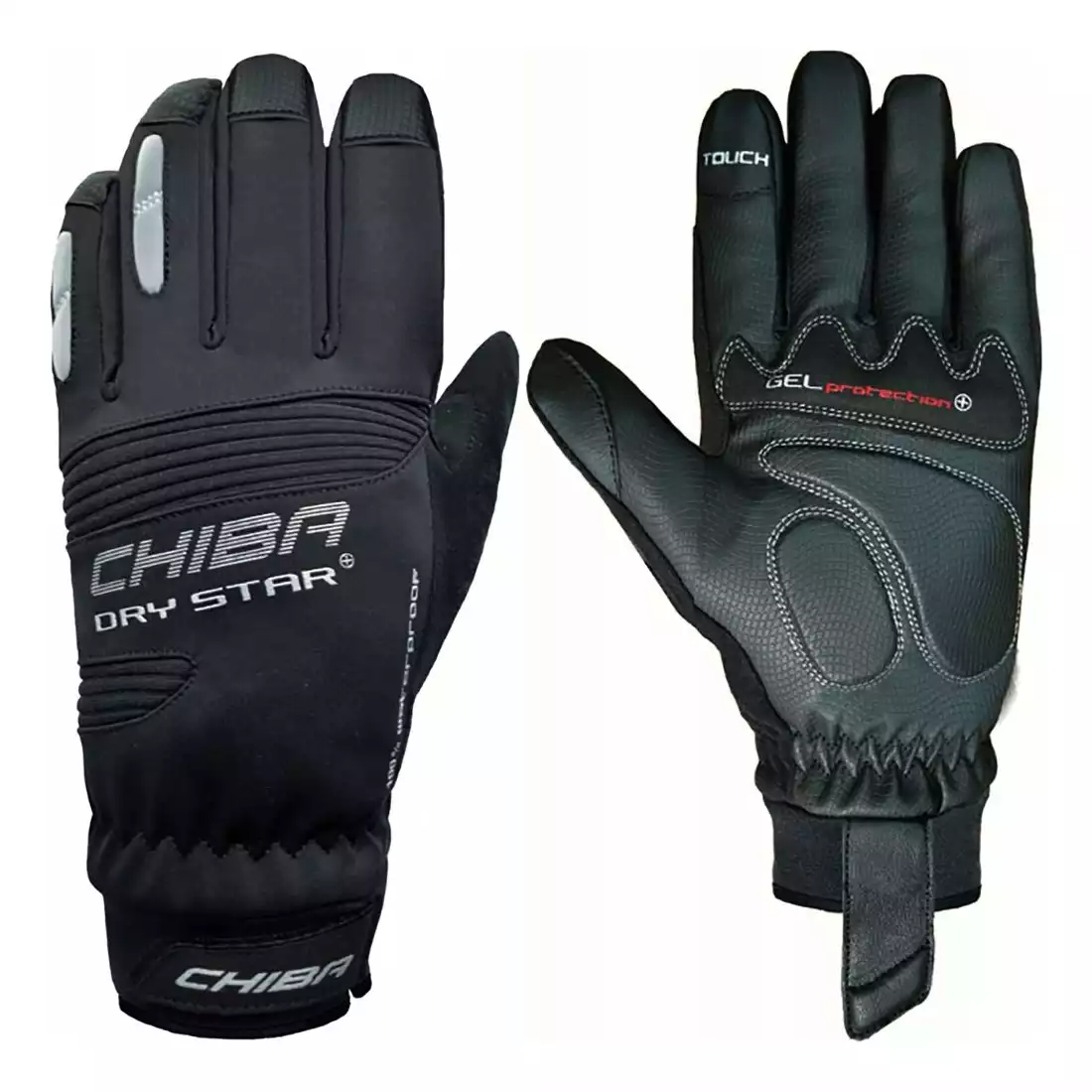 CHIBA DRY STAR PLUS zimní cyklistické rukavice, černá