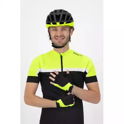 ROGELLI ESSENTIAL Pánské cyklistické rukavice, černo-žluté