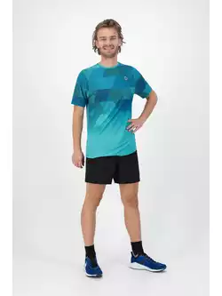 ROGELLI GEOMETRIC Pánská běžecká košile, tyrkysová