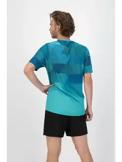ROGELLI GEOMETRIC Pánská běžecká košile, tyrkysová