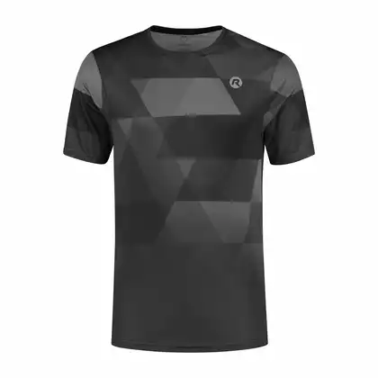 ROGELLI GEOMETRIC Pánské běžecké triko, černé