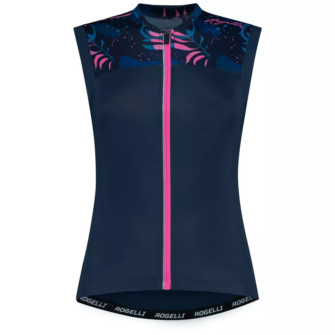 ROGELLI HARMONY Dámský cyklistický dres bez rukávů, tmavě modrá a růžová