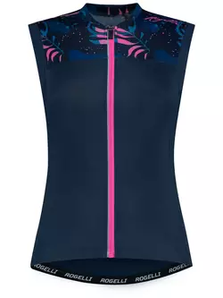 ROGELLI HARMONY Dámský cyklistický dres bez rukávů, tmavě modrá a růžová
