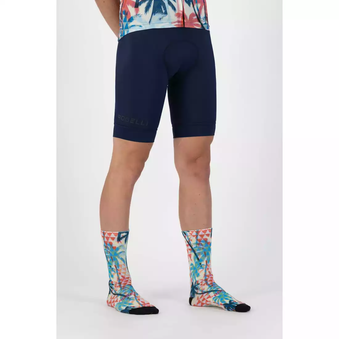 ROGELLI HAWAII Cyklistické ponožky, modré a růžové
