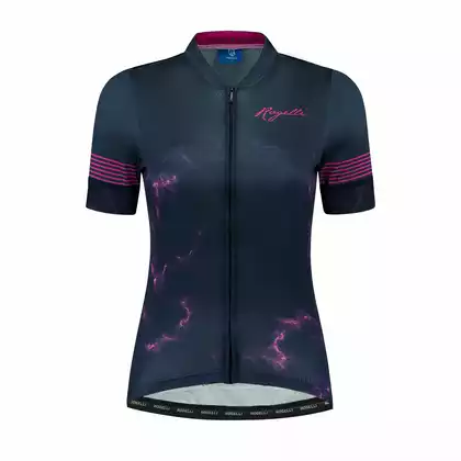 ROGELLI MARBLE Dámský cyklistický dres, tmavě modrá a růžová