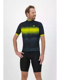 ROGELLI TIE DYE Pánský cyklistický dres, zelený a žlutý