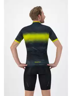 ROGELLI TIE DYE Pánský cyklistický dres, zelený a žlutý