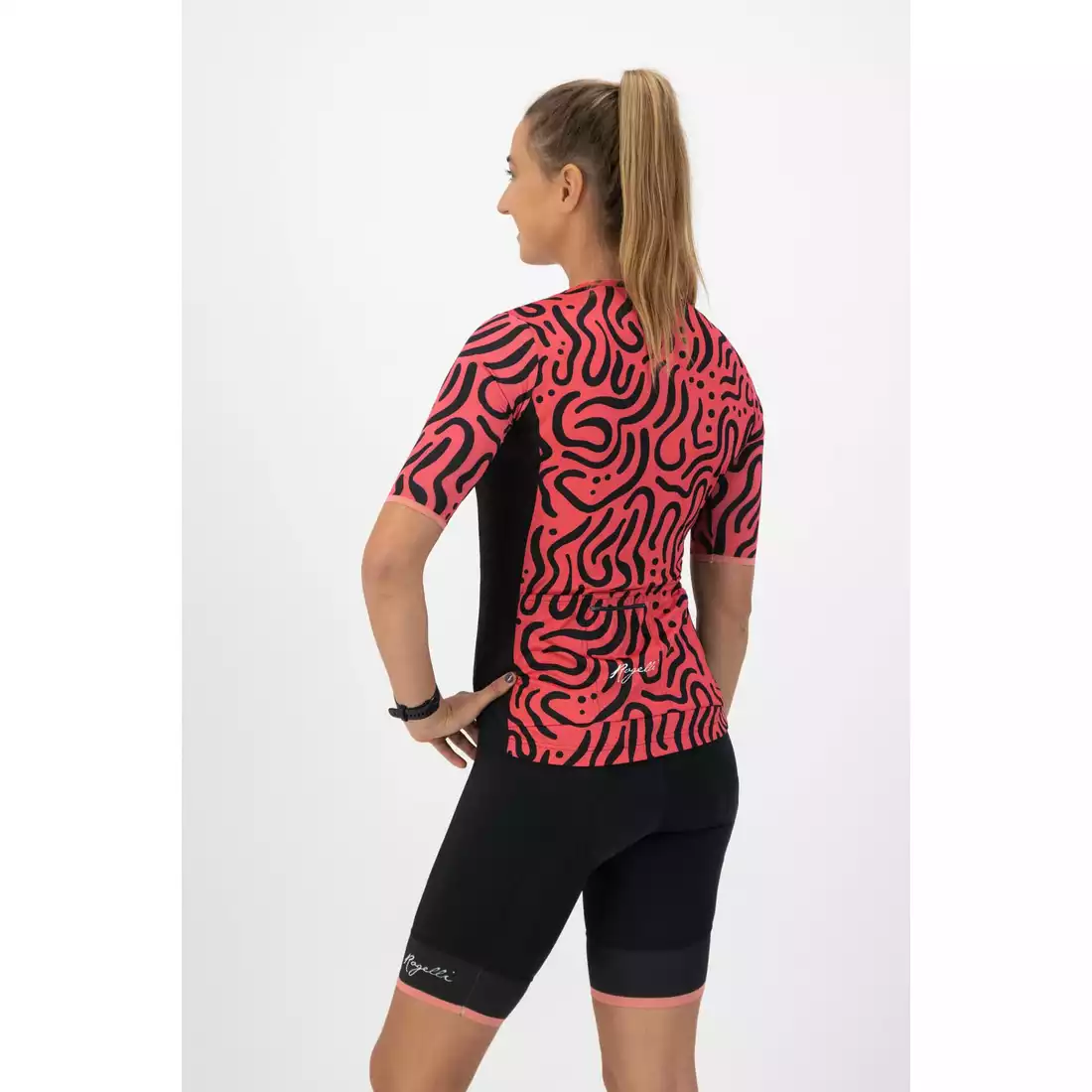 Rogelli ABSTRACT dámský cyklistický dres, růžové a černé