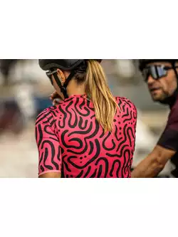 Rogelli ABSTRACT dámský cyklistický dres, růžové a černé