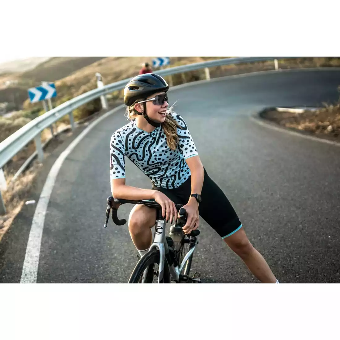 Rogelli ABSTRACT dámský cyklistický dres, tyrkysově černá