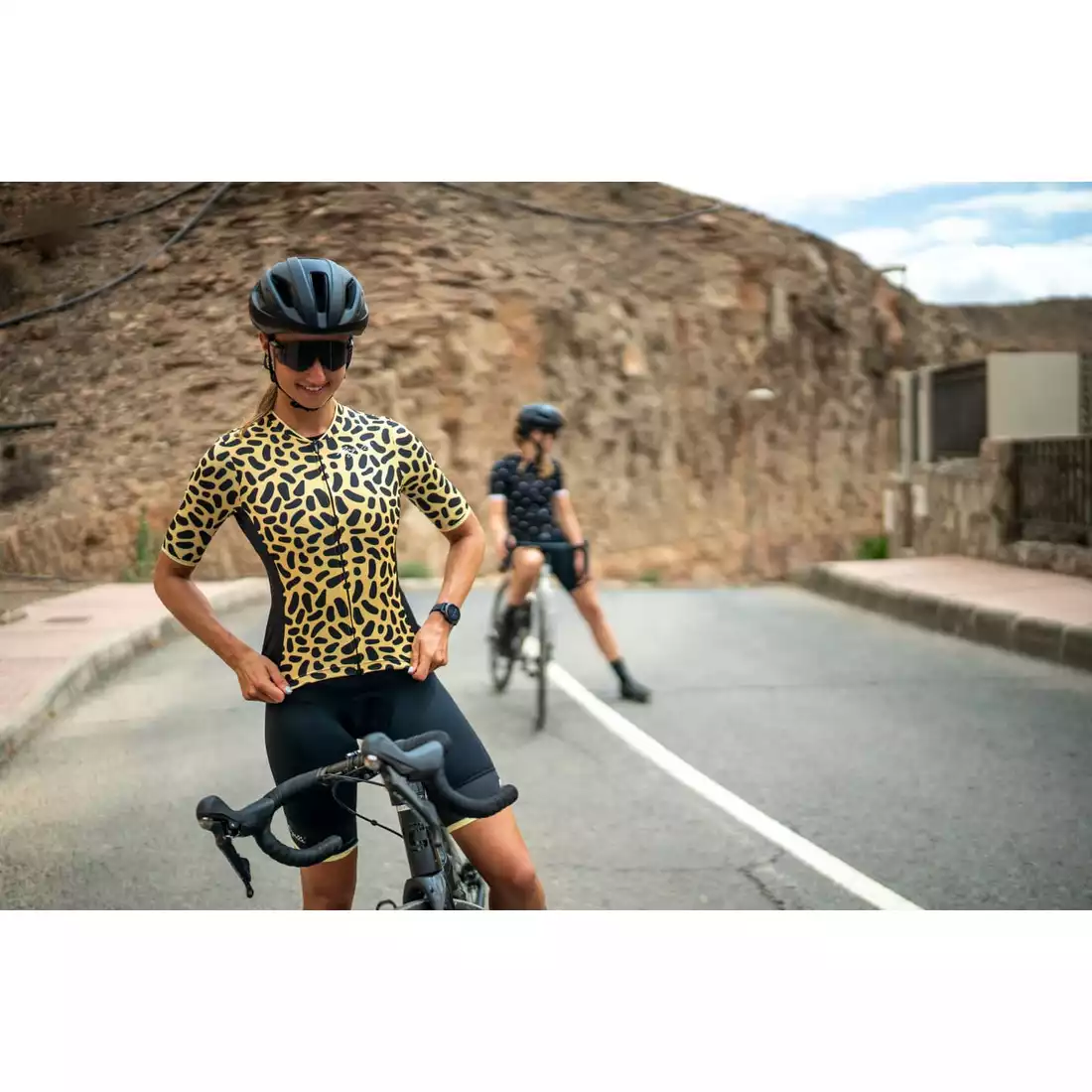 Rogelli ABSTRACT dámský cyklistický dres, žluto-černá