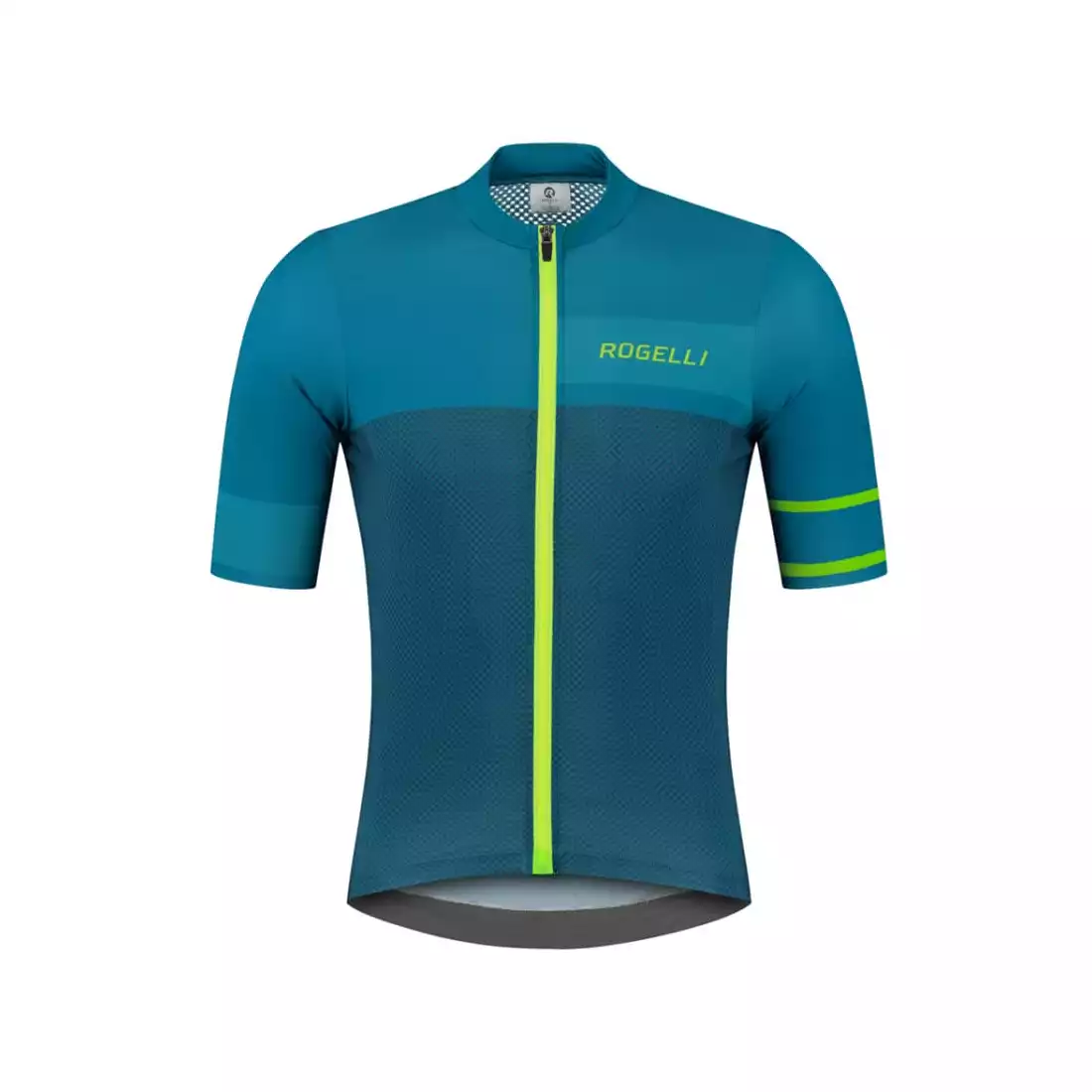 Rogelli BLOCK pánský cyklistický dres, modrožlutá