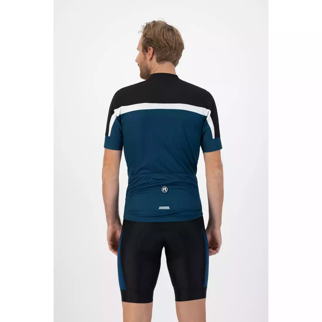 Rogelli COURSE pánský cyklistický dres, černá a tmavě modrá