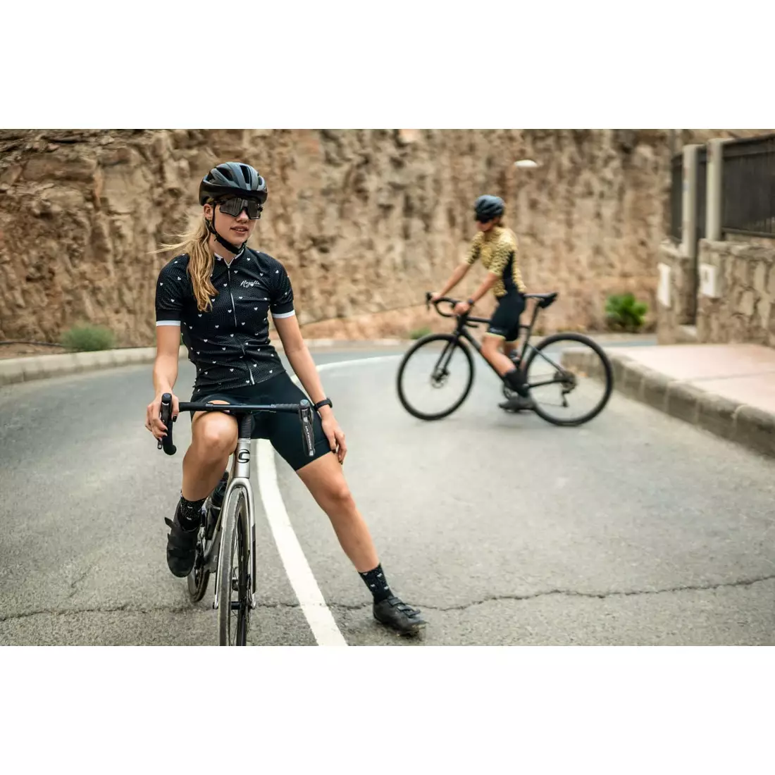 Rogelli HEARTS dámský cyklistický dres, Černý a bílý