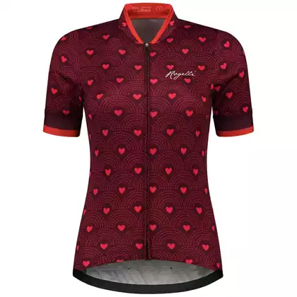 Rogelli HEARTS dámský cyklistický dres, kaštanově růžová