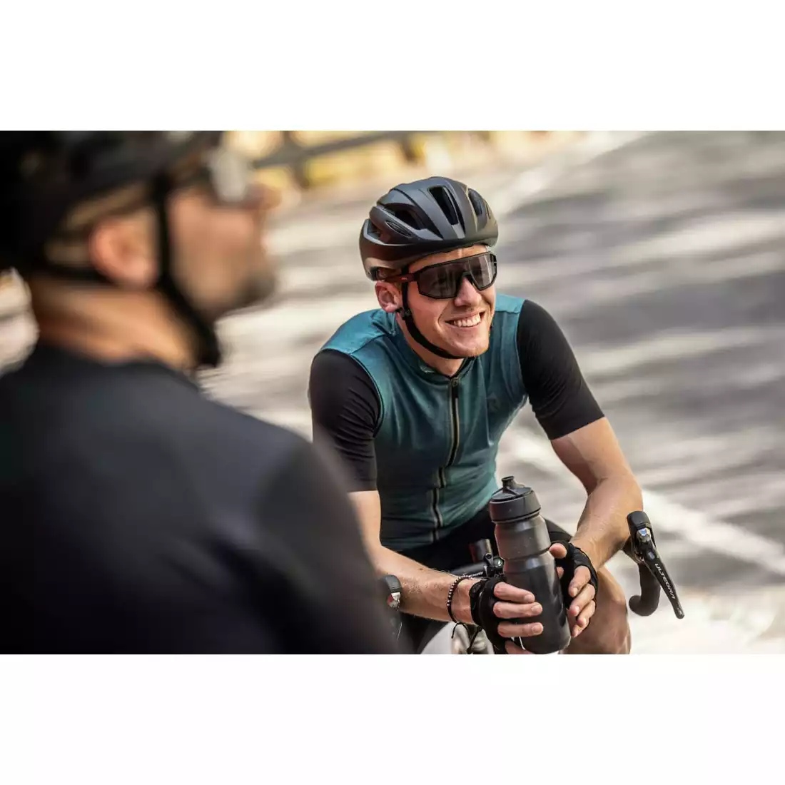 Rogelli MELANGE pánský cyklistický dres, tyrkysově černá