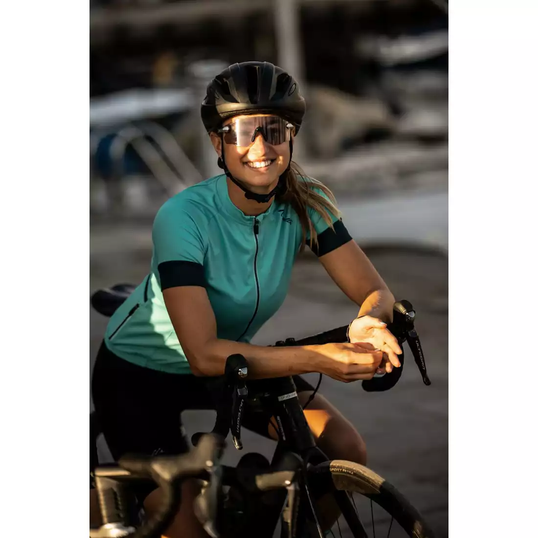 Rogelli MODESTA dámský cyklistický dres, tyrkysově černá