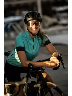 Rogelli MODESTA dámský cyklistický dres, tyrkysově černá